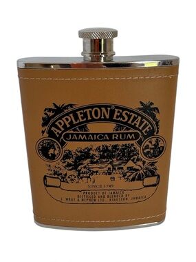 Appleton Estate Flask 6 oz Stainless Steel Jamaican Rum Alcohol Travel Gift